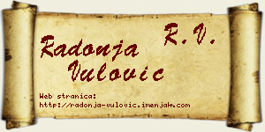 Radonja Vulović vizit kartica
